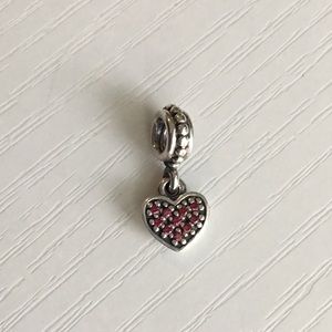 Pandora sterling silver heart dangle charm.